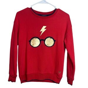Mini Boden Harry Potter Harry's Glasses Flip Sequins Sweatshirt Kids Size 9-10